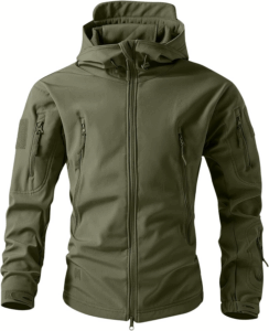 Dudubaby Winter Jackets for Men Stand Collar Lightweight Water Resistant Softshell Coat Warm for Military Casual Hunting