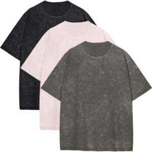 Rosemia Oversized Tshirts for Men Vintage Short Sleeve Shirts Acid Wash Basic Tees