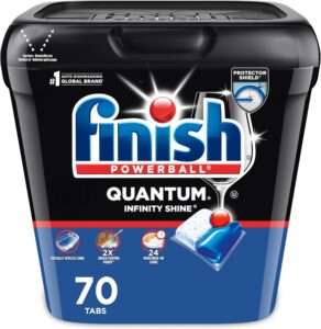 Finish Quantum Infinity Shine Dishwasher Pods, No Pre-Rinse Dishwasher Detergent Soap Removes 24HR Dried-On Stain and Grease, Leaving a Virtually Spotless Shine, 70 Count