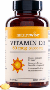 Naturewise Vitamin D3 2000Iu (50 Mcg) 1-Year Supply for Immune Support, Healthy Muscle Function, and Bone Health - Non-Gmo, Gluten Free in Organic Extra Virgin Olive Oil, (Mini Softgel), 360 Count