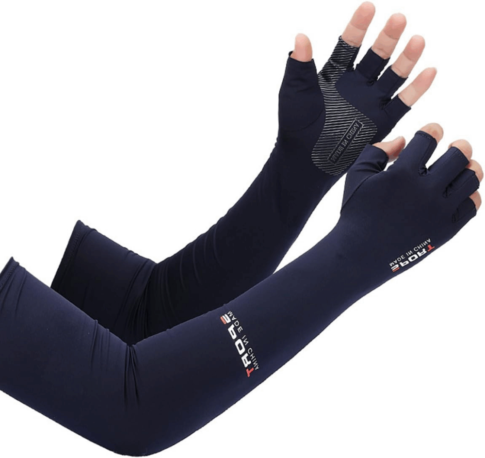 Inf-Way Sun UV Protection Arm Sleeves for Men Women Driving Cycling Sports Cooling Long Sleeves with Thumb Holes