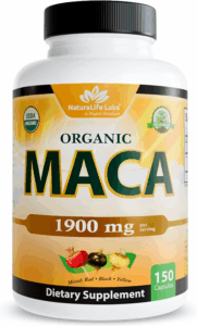 Naturalife Labs Organic Maca Root – Black, Red & Yellow – 1900 Mg per Serving – 150 Capsules – Gelatinized Peruvian Maca – Non-Gmo, Gluten-Free, Vegan