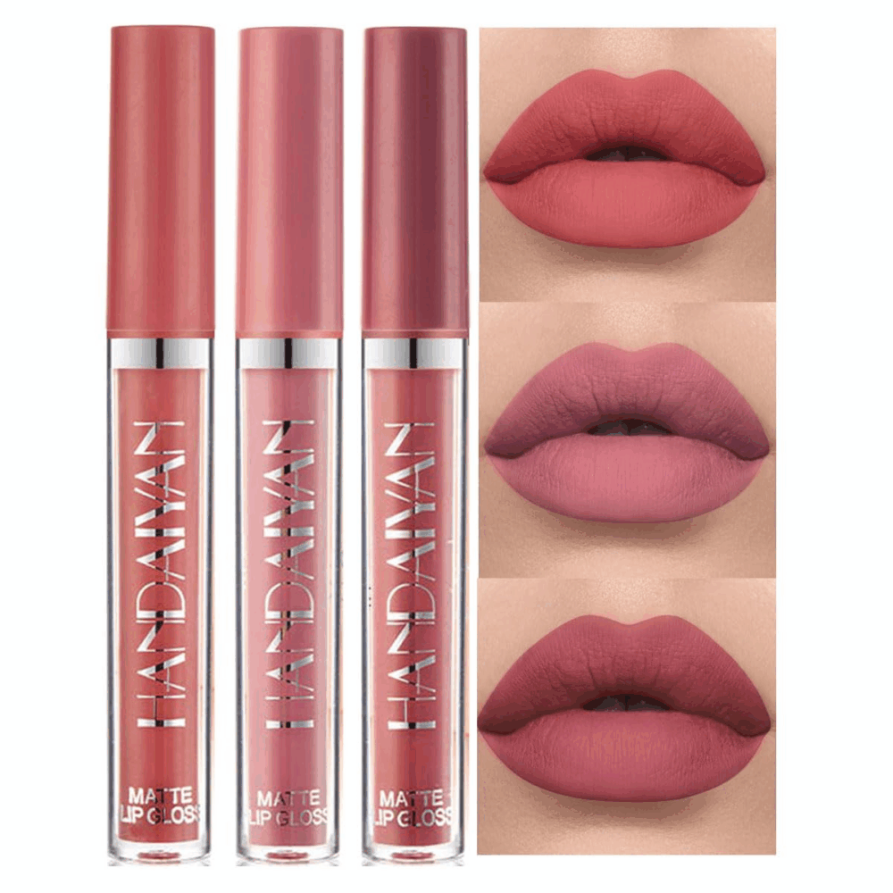Bestland 3Pcs Matte Liquid Lipstick Set for Women - 24H Transfer-Proof, Moisturizing & Non-Sticky Lip Gloss I Soft Peach, Dusty Plum, Muted Rose I Vegan + Cruelty-Free for Daily & Party
