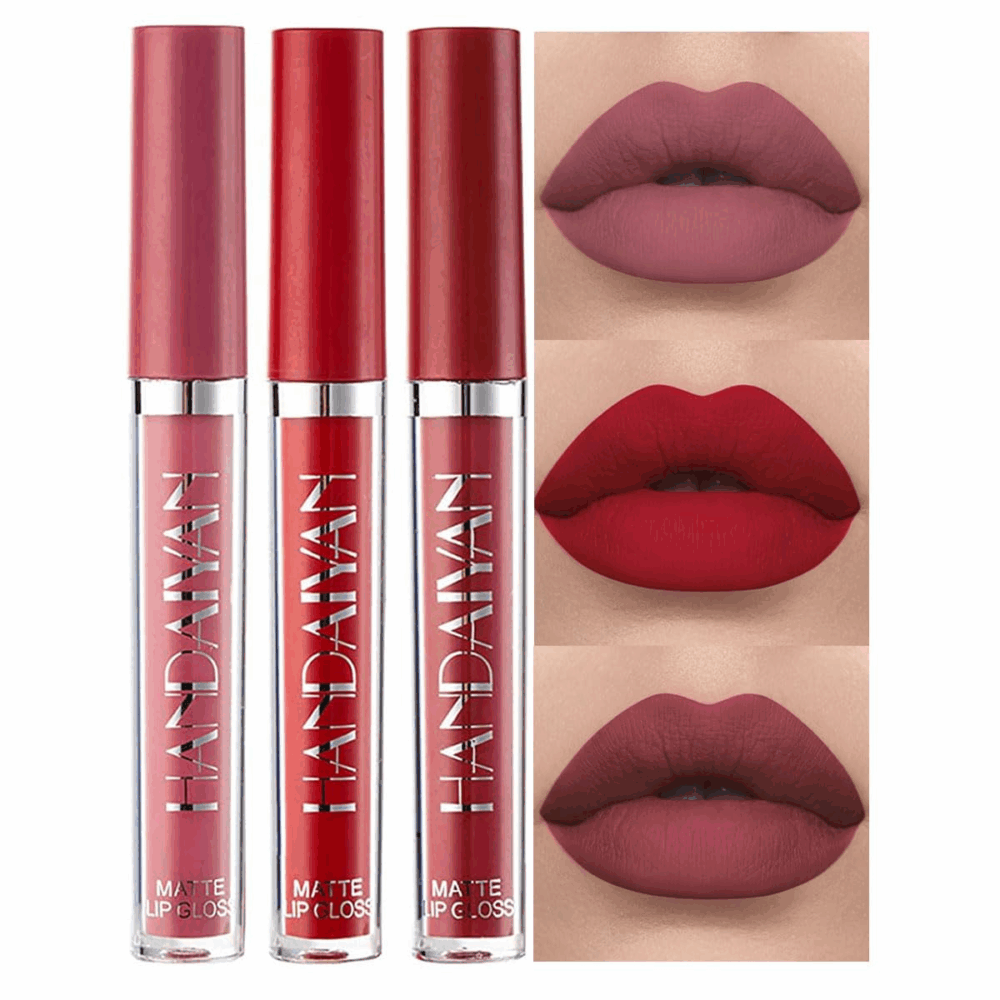 Bestland 3Pcs Matte Liquid Lip Gloss Set - 24H Transfer-Proof, Moisturizing & Non-Sticky I Mauve Pink, Classic Red, Deep Burgundy I Vegan + Cruelty-Free for Daily & Party