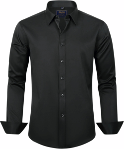 J.VER Men'S Dress Shirts Solid Long Sleeve Stretch Wrinkle-Free Formal Shirt Business Casual Button down Shirts