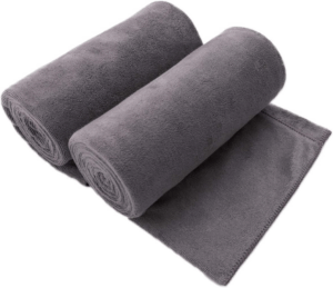 JML Microfiber Bath Towel 2 Pack(30" X 60"), Oversized Thick Towels, Soft, Super Absorbent and Fast Drying, No Fading Multipurpose Use for Sports, Travel, Fitness, Yoga, 30 in 60 In, Grey Count