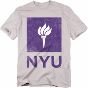 New York University Official Distressed Primary Logo Unisex Adult T Shirt