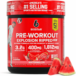 Six Star Pre-Workout Explosion, Watermelon (30 Servings) - Preworkout Energy Powder Supplement for Men & Women - Pre Workout Drink Mix with Creatine & Beta Alanine - Sports Nutrition Products