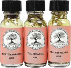Money Oil Set by Art of the Root | with Wealthy Way, Money Drawing & King Midas Oils | Handmade with Herbs & Essential Oils | Wiccan Hoodoo Conjure Magick